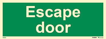 Riktningsanvisningsskylt "Escape door" - IMPA 33.4343