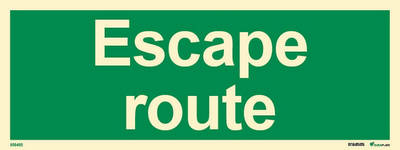 Riktningsanvisningsskylt "Escape route" - IMPA 33.4340