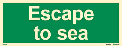 Riktningsanvisningsskylt "Escape to sea" - IMPA 33.4341