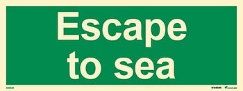 Riktningsanvisningsskylt "Escape to sea" - IMPA 33.4341
