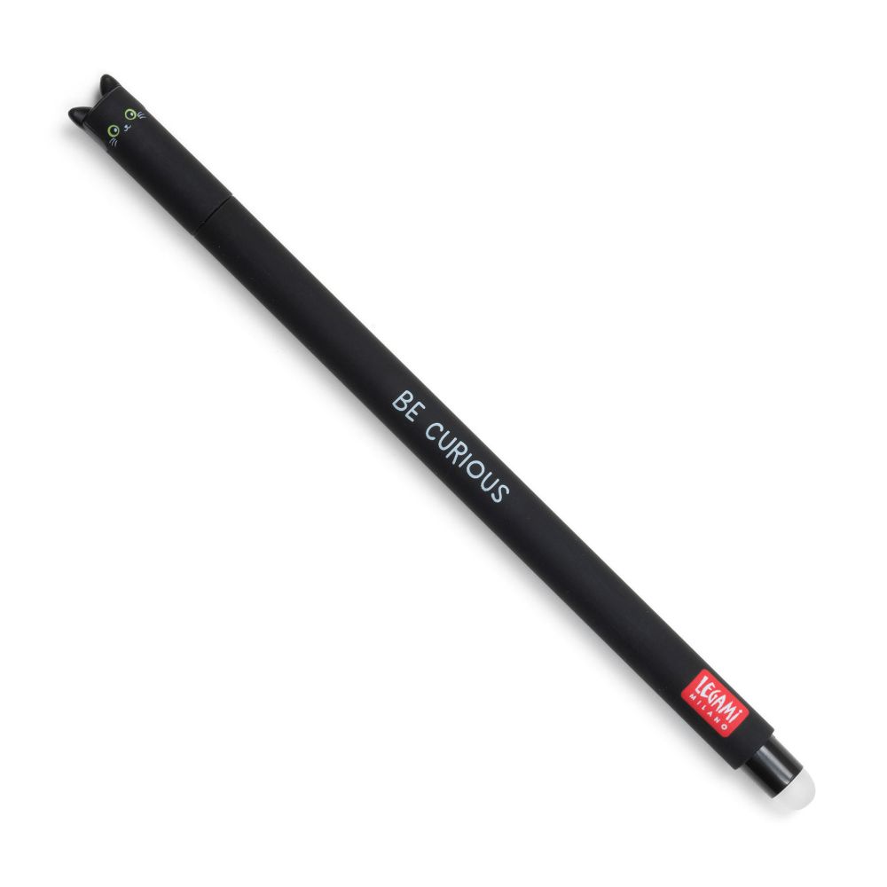Erasable gel pen, Cat, svart, gelpenna med utsuddbart bläck