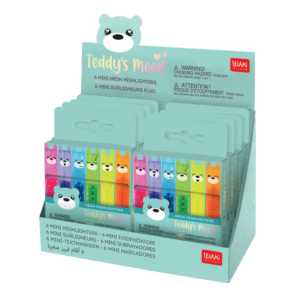 Teddy's mood, sæt med 6 mini-highlighters - 2