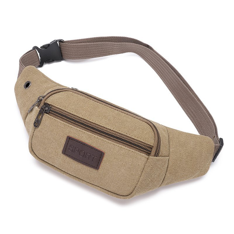 Waist Bag - 3 Compartments Canvas Adjustable Different Colors - 14