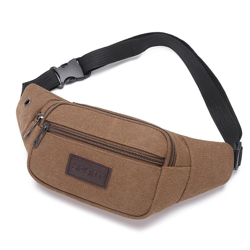 Waist Bag - 3 Compartments Canvas Adjustable Different Colors - 16