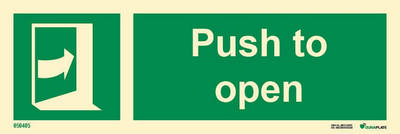 Direction sign "Push to open (with arrow)" - IMPA 33.4480