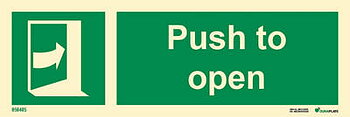 Direction sign "Push to open (with arrow)" - IMPA 33.4480
