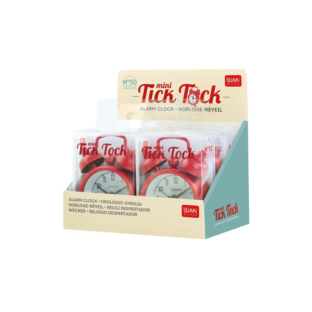 Mini-väckarklocka, Mini Tick Tock, Red - 2
