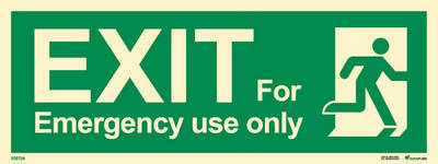 Riktningsanvisningsskylt "Exit for emergency use only höger" - IMPA 33.4413