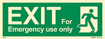 Riktningsanvisningsskylt "Exit for emergency use only höger" - IMPA 33.4413
