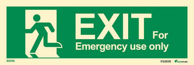 Riktningsanvisningsskylt "Exit for emergency use only vänster" - IMPA 33.4412