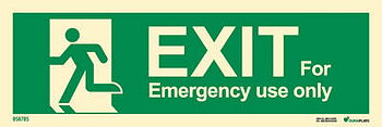 Riktningsanvisningsskylt "Exit for emergency use only vänster" - IMPA 33.4412