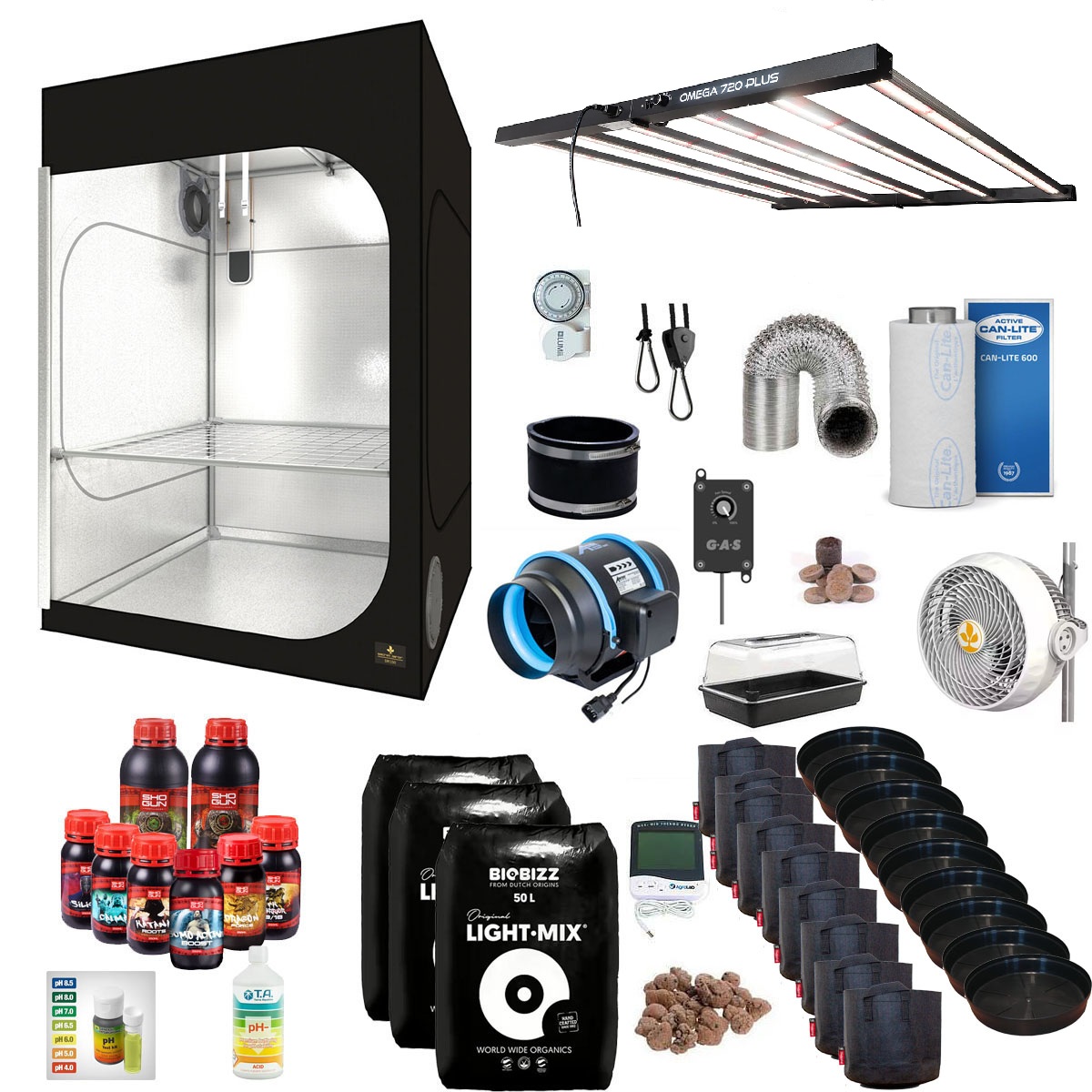 Allt i ett - LED Odlingspaket 150x150x217cm
