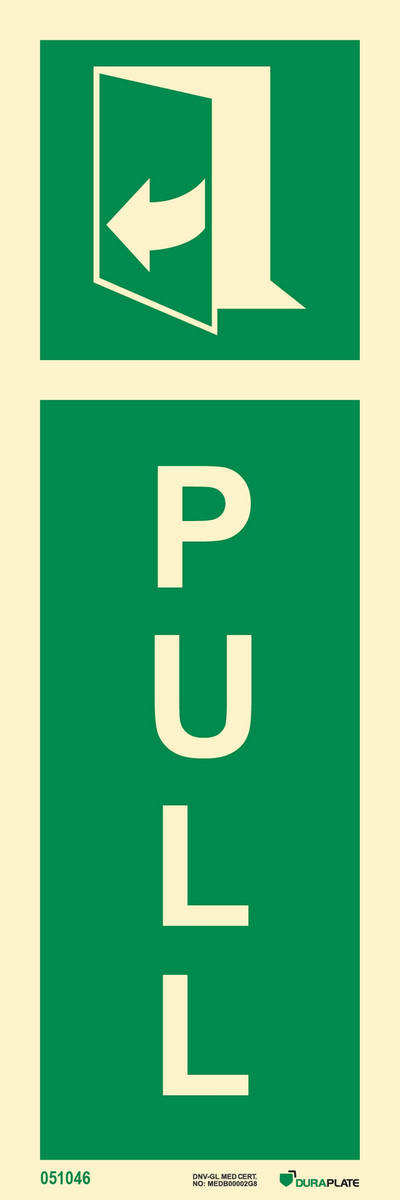 Riktningsanvisningsskylt "Pull (med pil)"