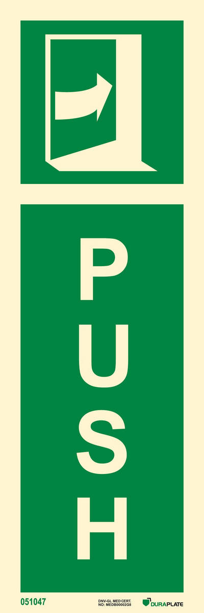 Riktningsanvisningsskylt "Push (med pil)"