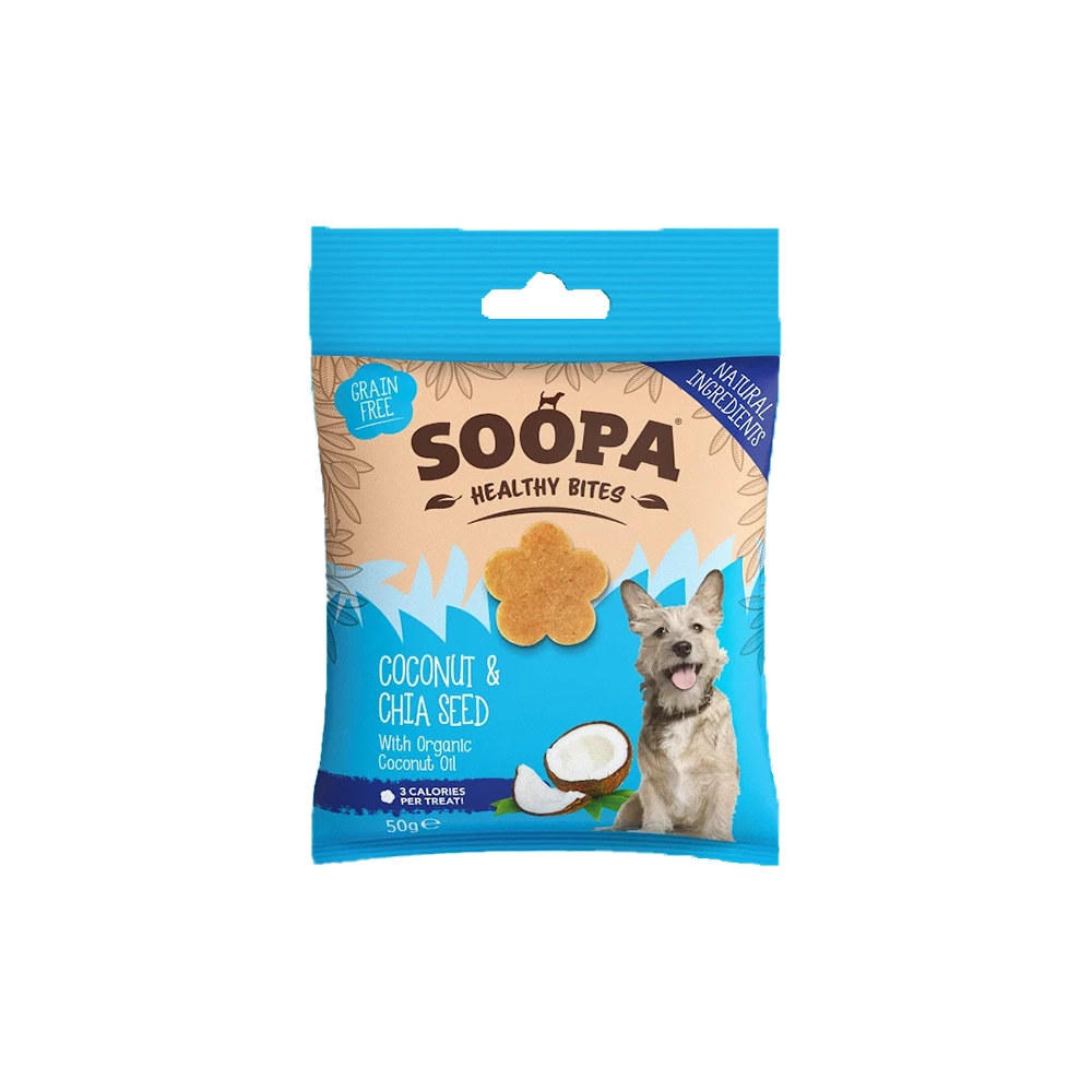 Soopa healthy bites är fettsnålt, spannmålsfritt och nyttigt hundgodis utan tillsatt socker pumpa