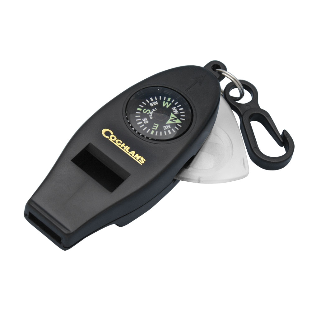 Visselpipa med kompass mm - COGHLANS Four Function Whistle - 2