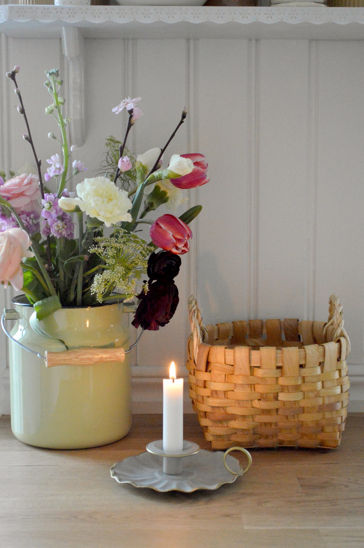 Mjölkkanna med lock -  Emalj - Lindblomsgrön - 3 L - 7