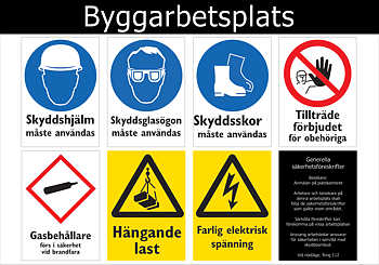 Arbetsplatsskylt, Säkerhetsföreskrifter