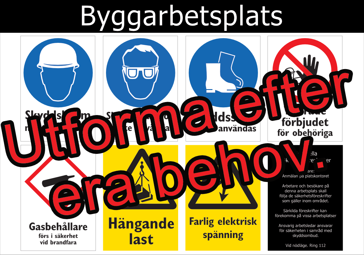 Arbetsplatsskylt, Säkerhetsföreskrifter 700x1000mm - 2