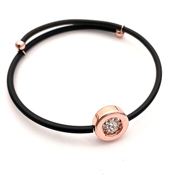 Armband  Stina gummi Rosé Hematit  kristall Magnani 