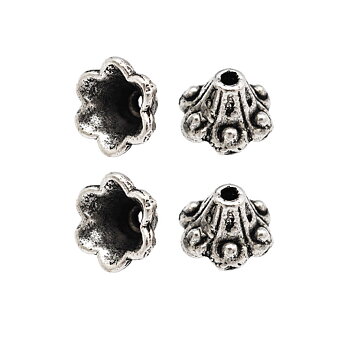 Pärlkåpa sirlig strut 8 mm silverfärgad 20 st