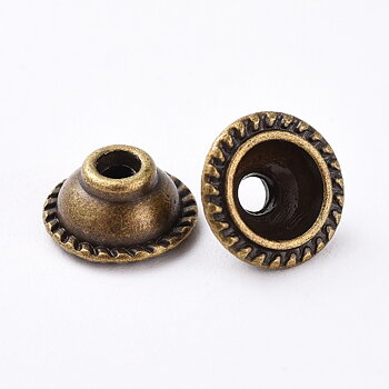 Pärlkåpa bali 10 mm bronsfärgad 20 st