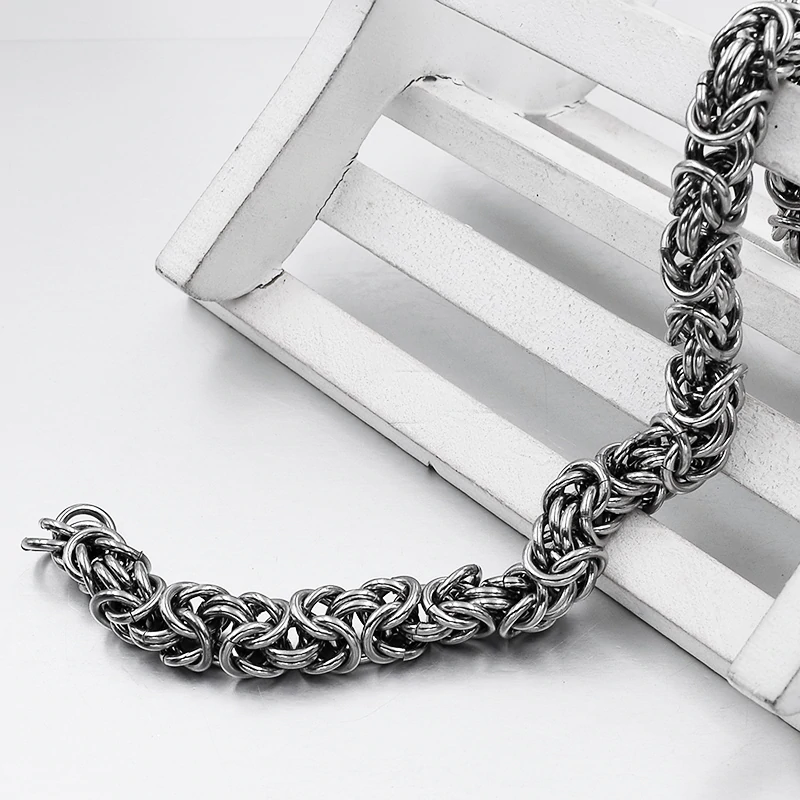 Byzantinelänk -Armband i Rostfritt Stål 6mm  - 6