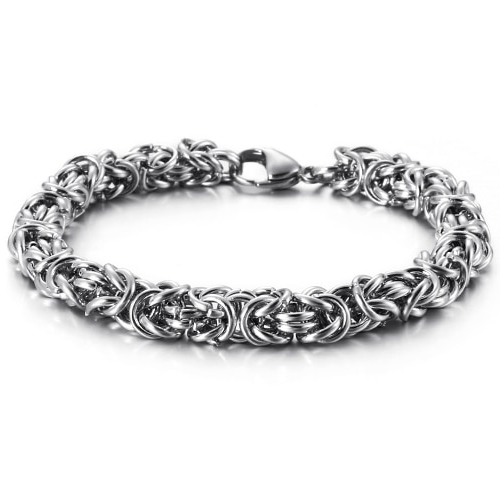 Byzantinelänk -Armband i Rostfritt Stål 6mm 