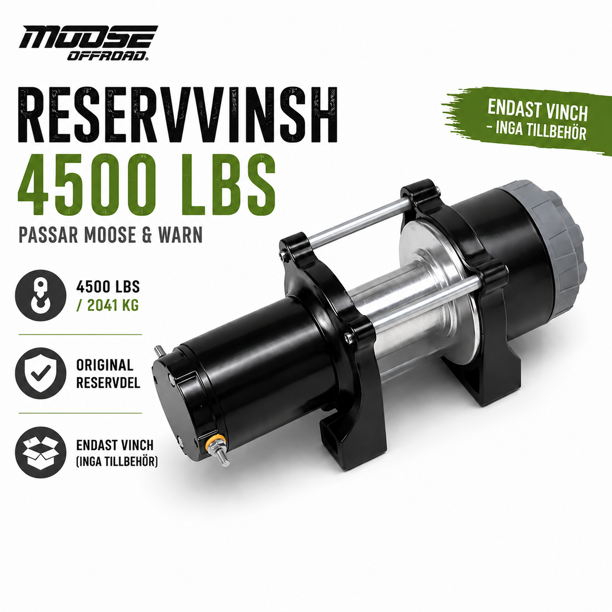 Moose Reservvinsch 4500 lbs till Warn & Moose