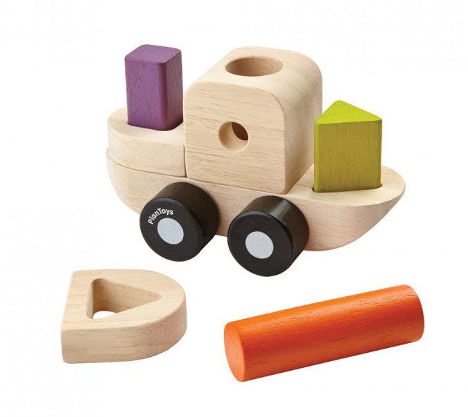 Sorteringspussel för barn leksaksbåt av trä - Plantoys - 3