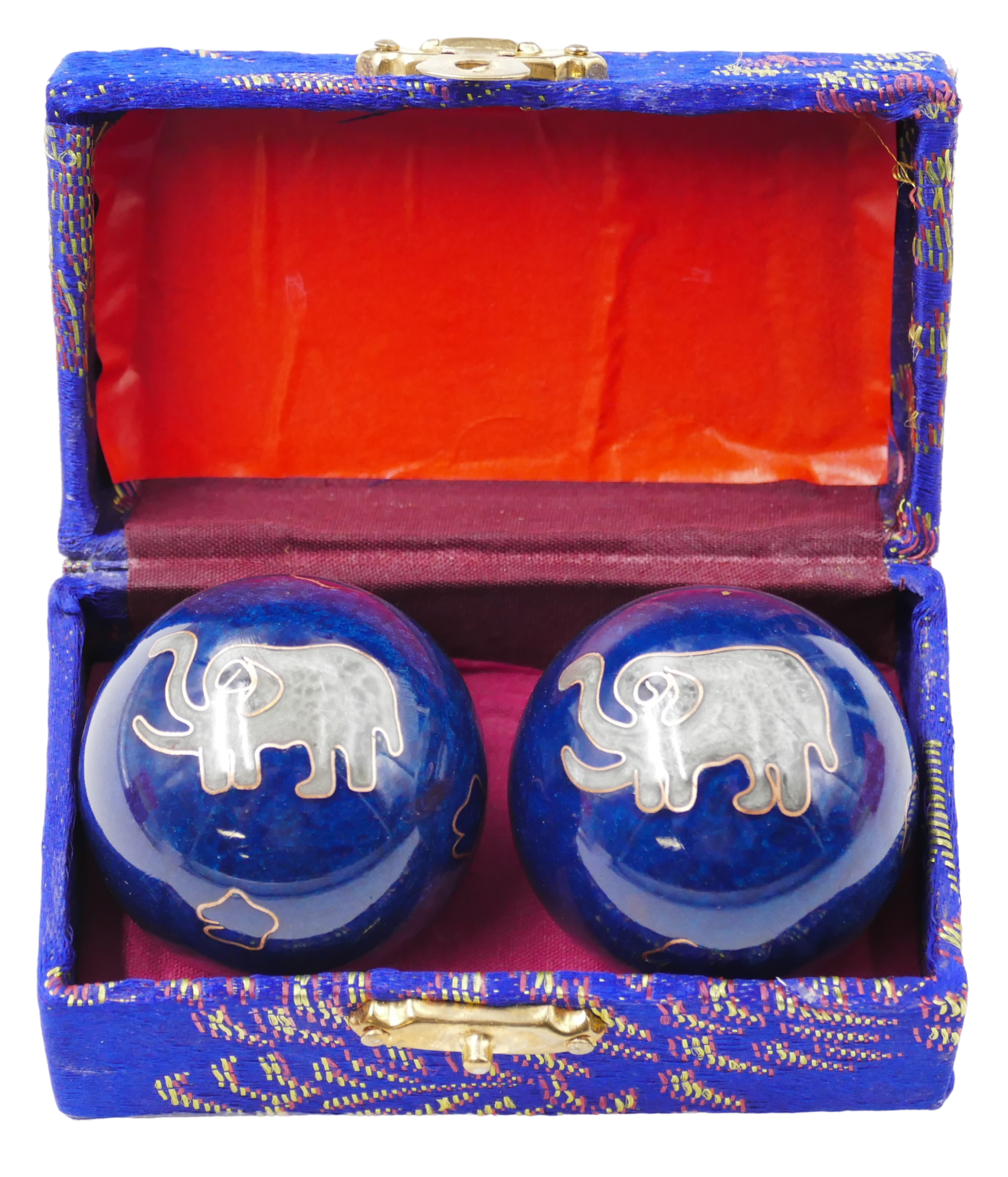 Blå Kinesiska Hälsokulor - Elefant -  35mm