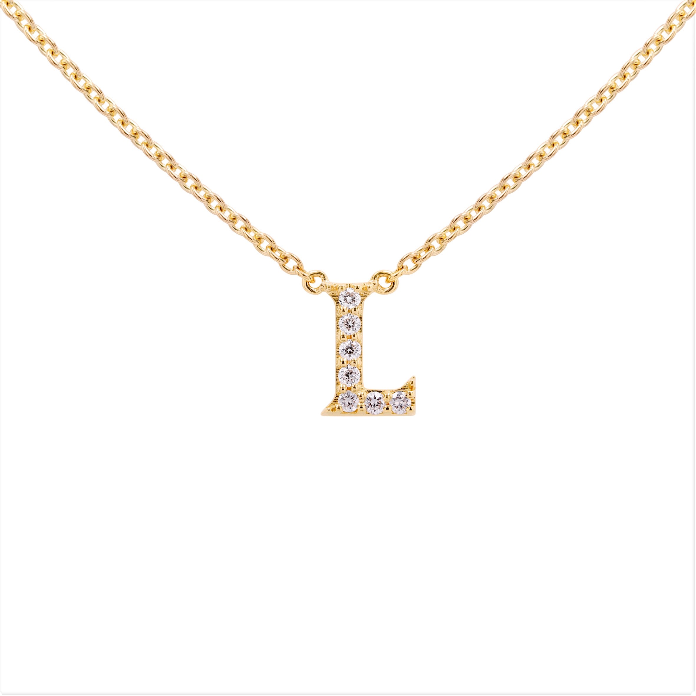 DIAMOND LETTER NECKLACE - 3