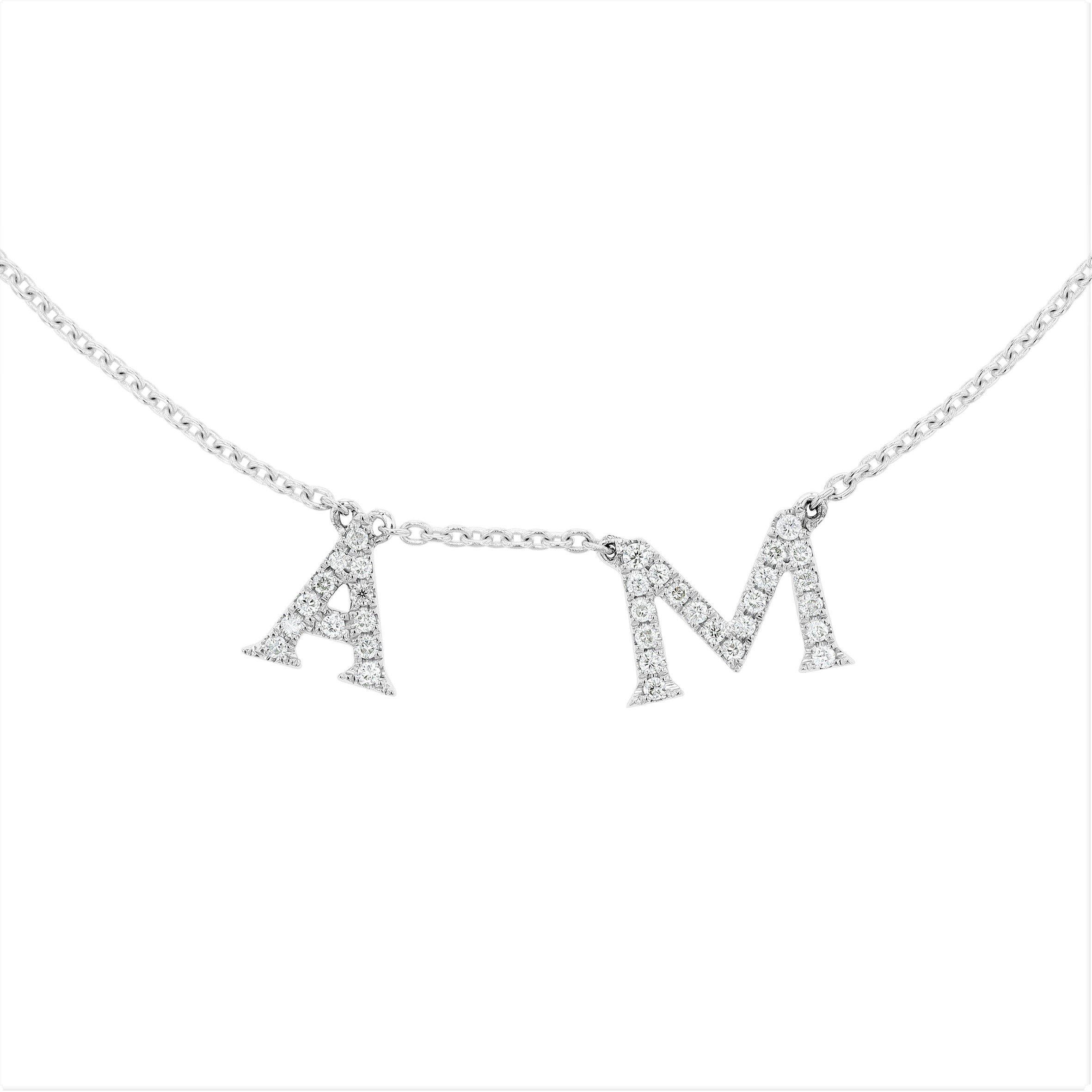 DIAMOND LETTER NECKLACE - 5