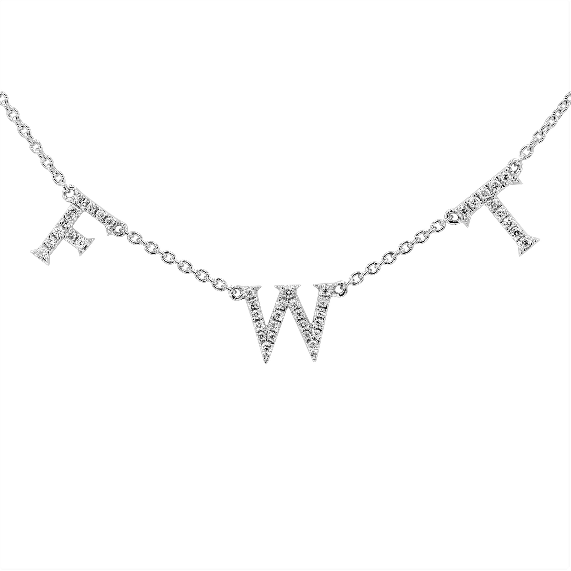 DIAMOND LETTER NECKLACE - 6