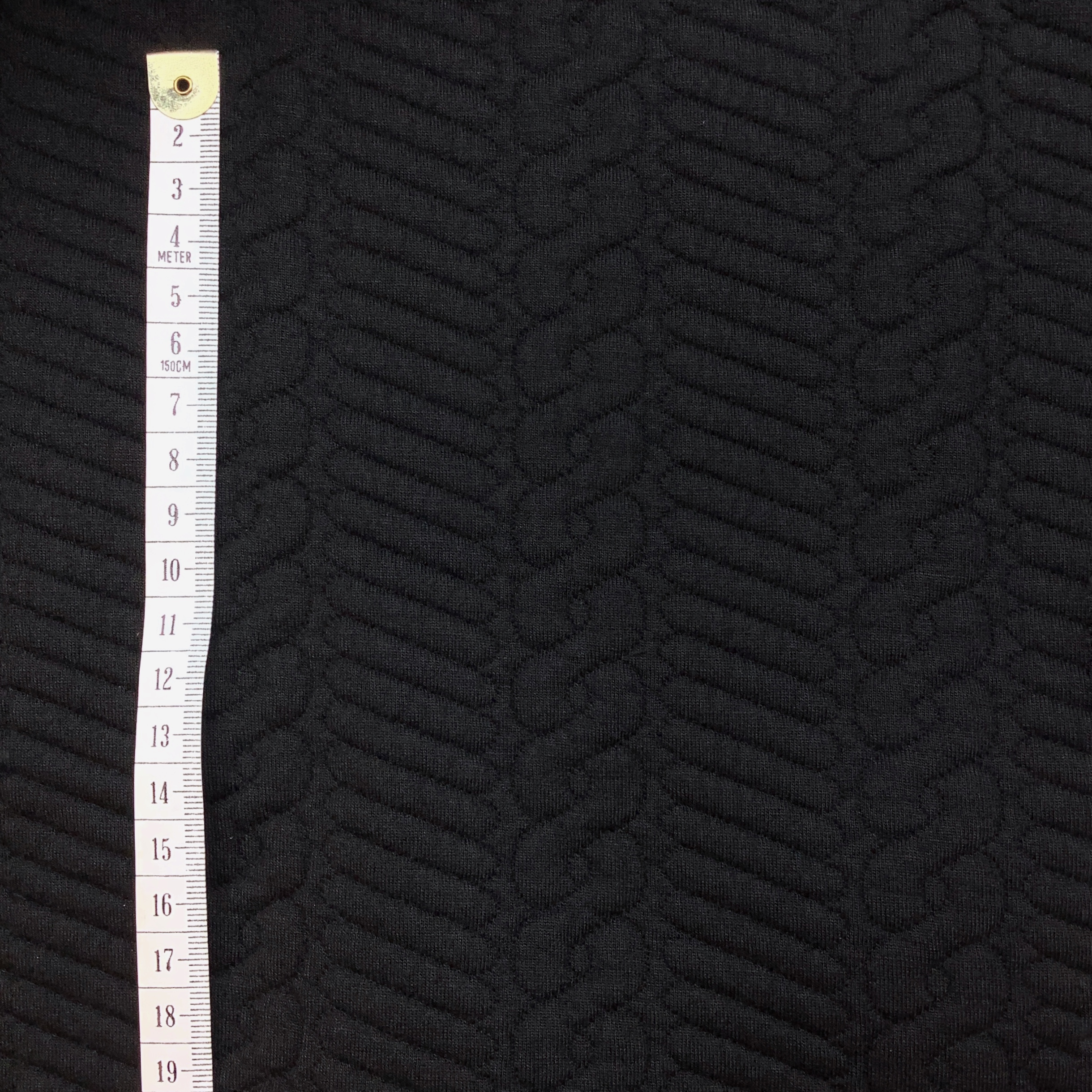 Braid pattern jacquard jersey black HE314 - 3
