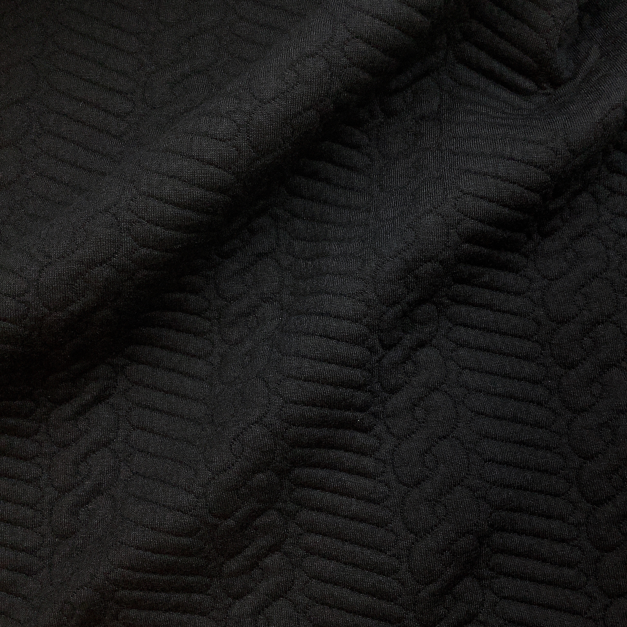 Braid pattern jacquard jersey black HE314