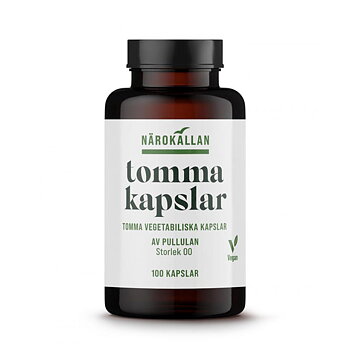 Tomma vegetabiliska kapslar storlek 00 Närokällan