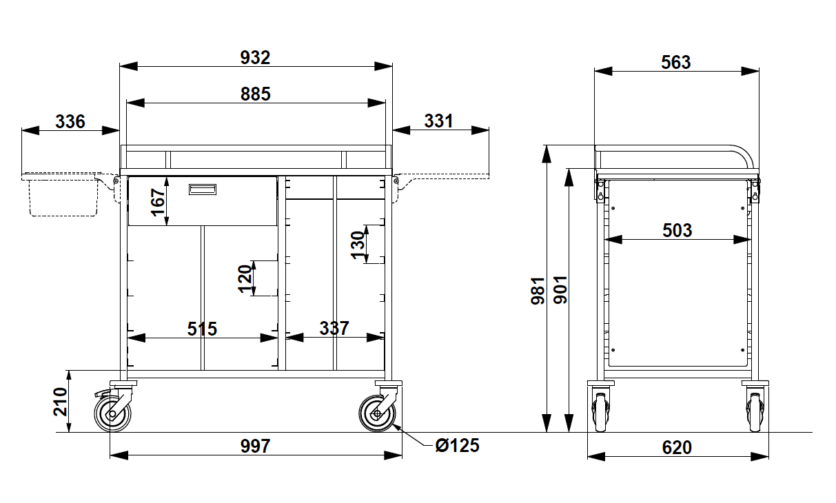 Food distribution trolley A-Care - 7