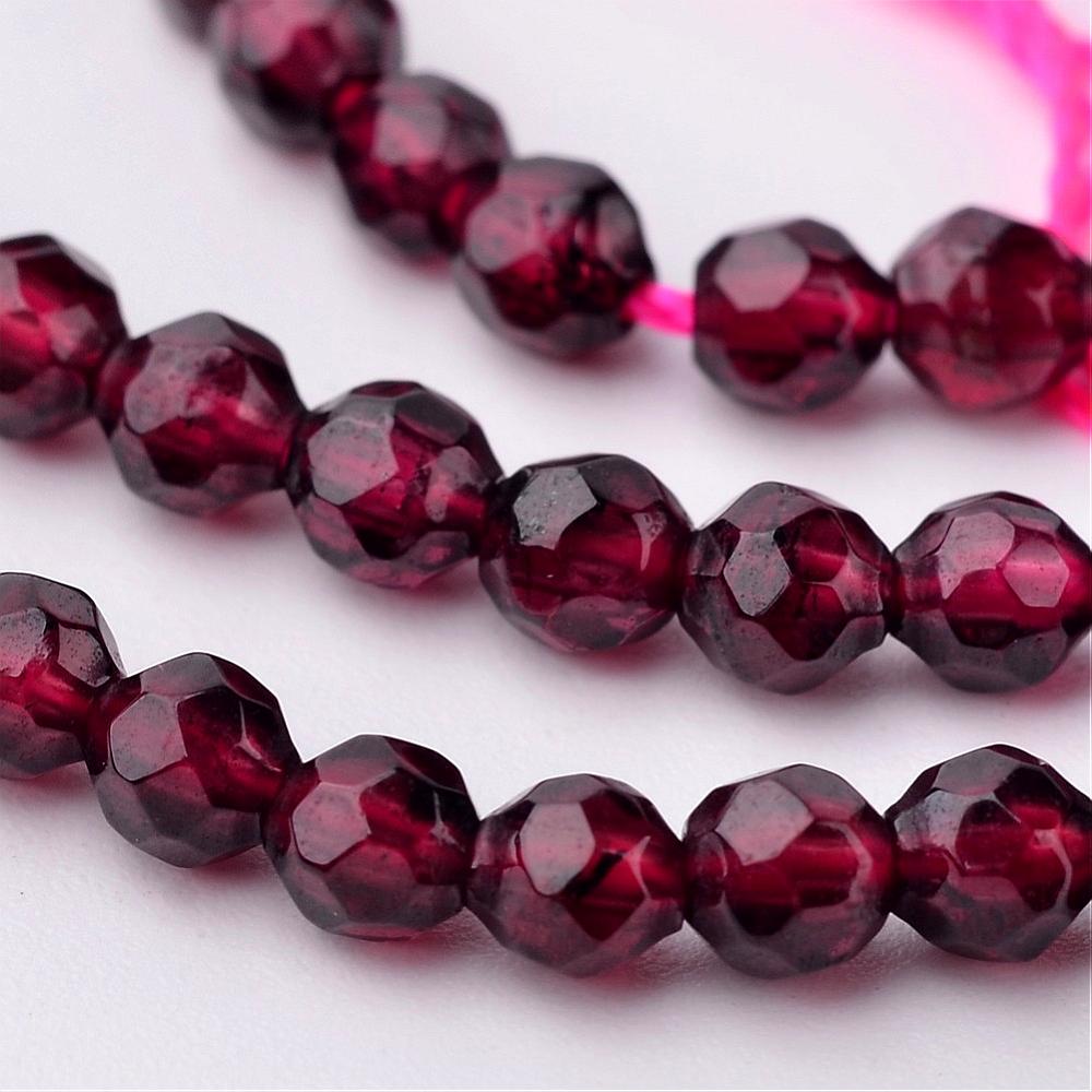 Granat facetterad 3 mm halvädelsten - 2