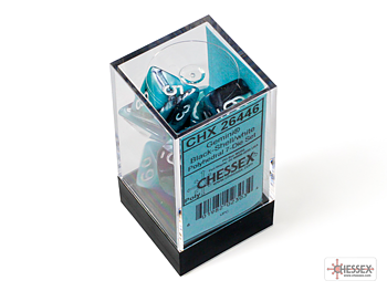 Chessex: Gemini Black-Shell/White Polyhedral 7-Dice Set