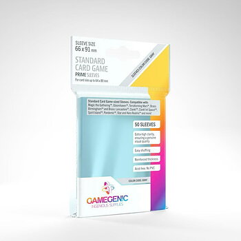 Gamegenic - PRIME Standard Card Game Sleeves 66 x 91 mm - Clear (50 Sleeves)