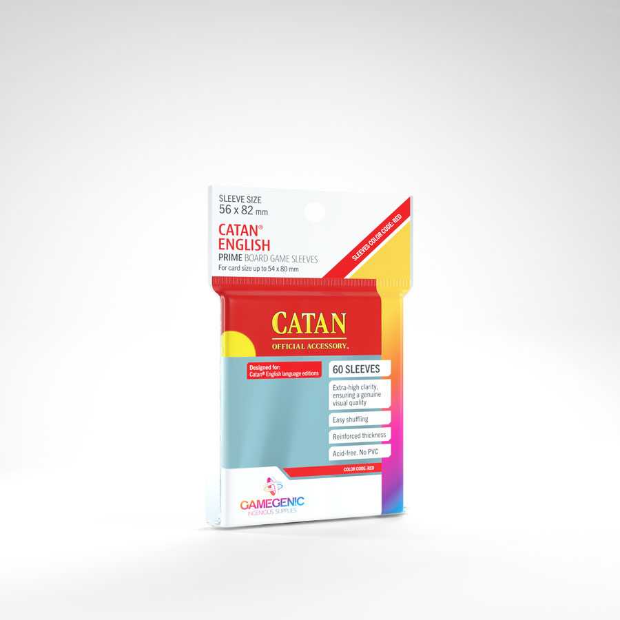 Gamegenic - PRIME Catan-Sized Sleeves 56 x 82 mm - Clear (50 Sleeves)