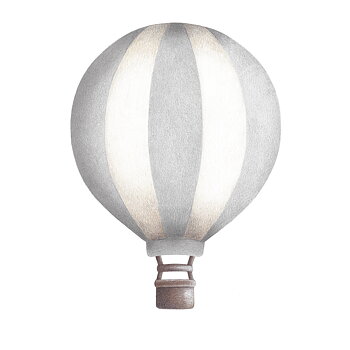 Ljusgrå Randig Vintage Luftballong