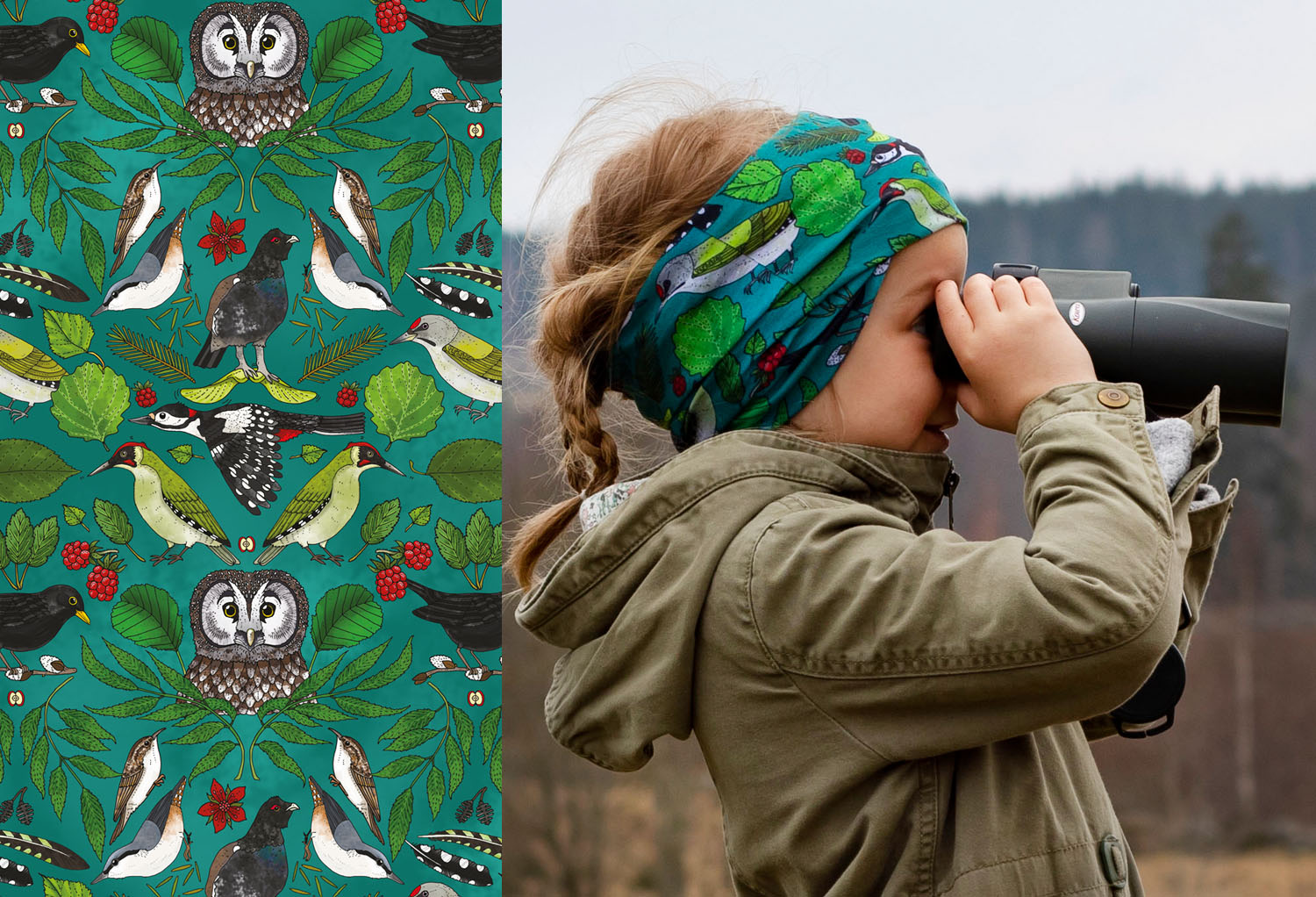Tub / multiscarf Skogsfåglar - 3