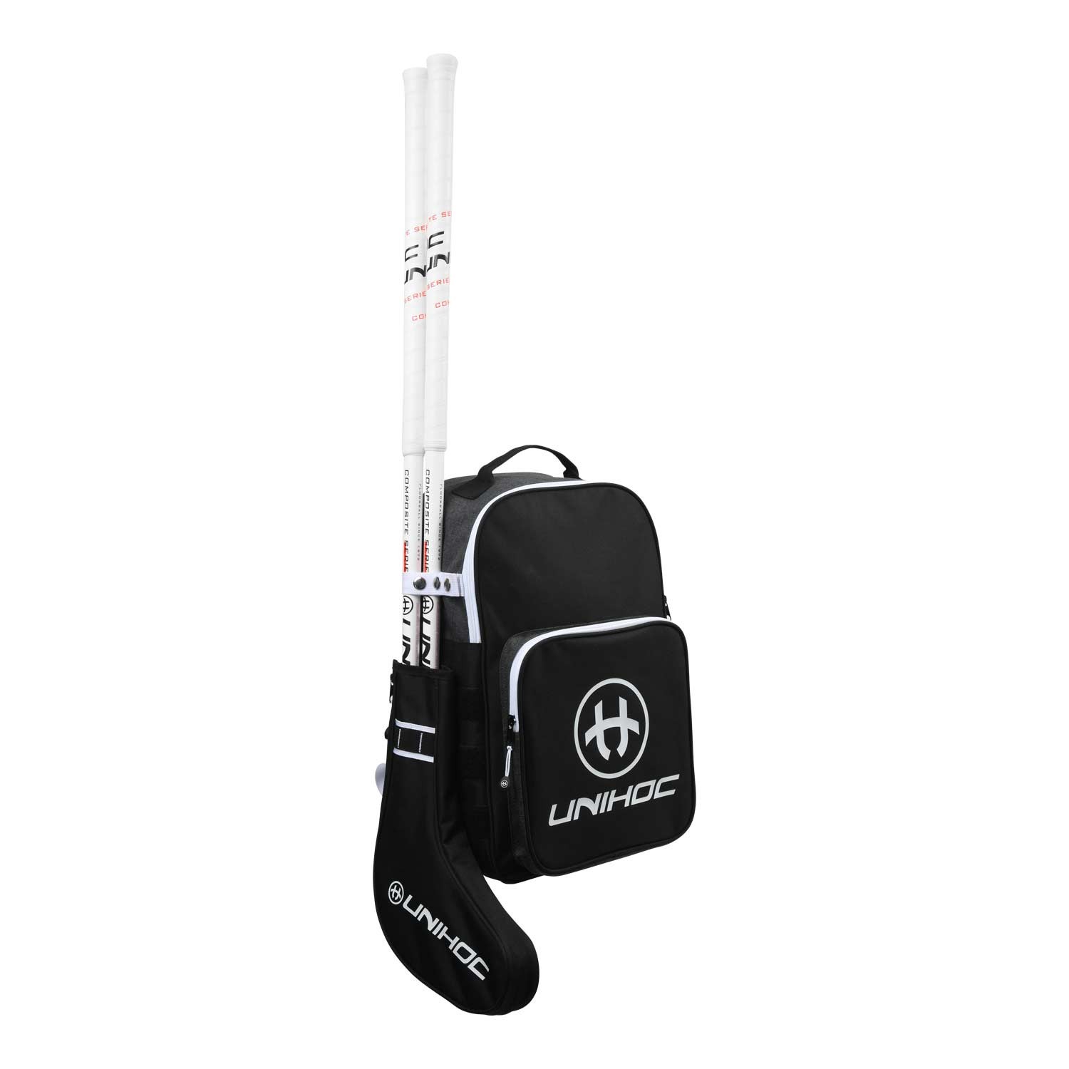 Unihoc Stick Backpack Tactic black / white 