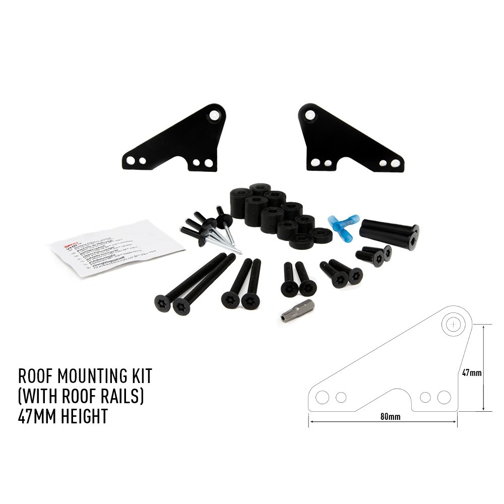 Roof Mount, with rails, H47mm