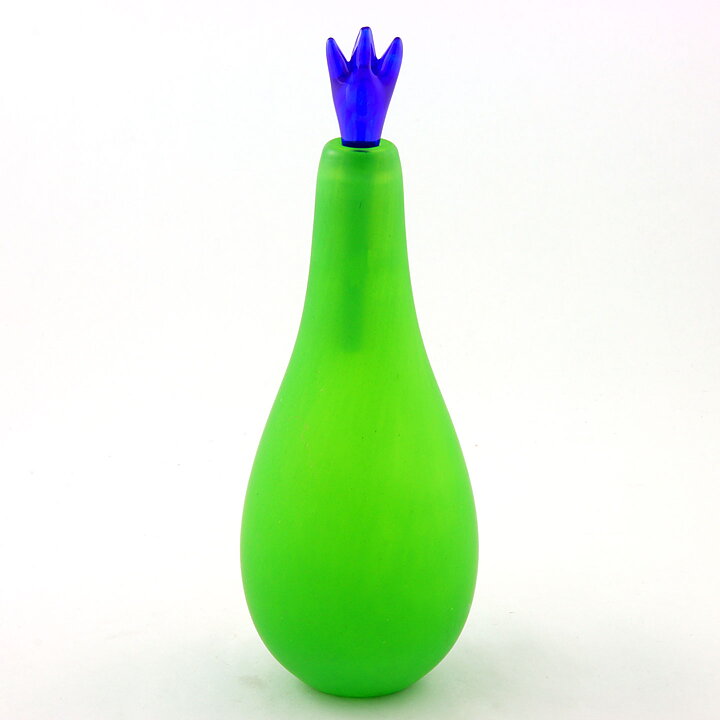 Gunnel Sahlin (Naturalis 1992) Green Bottle with Organic Form 25 cm