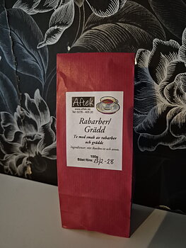  Förpackat Rött rooibos-te Rabarber/grädde 100g, Aftek