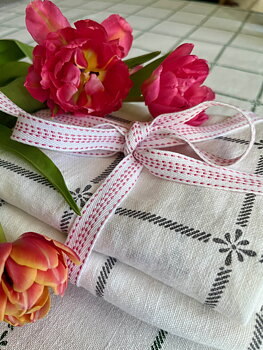 Bomullsband Stripe Pink