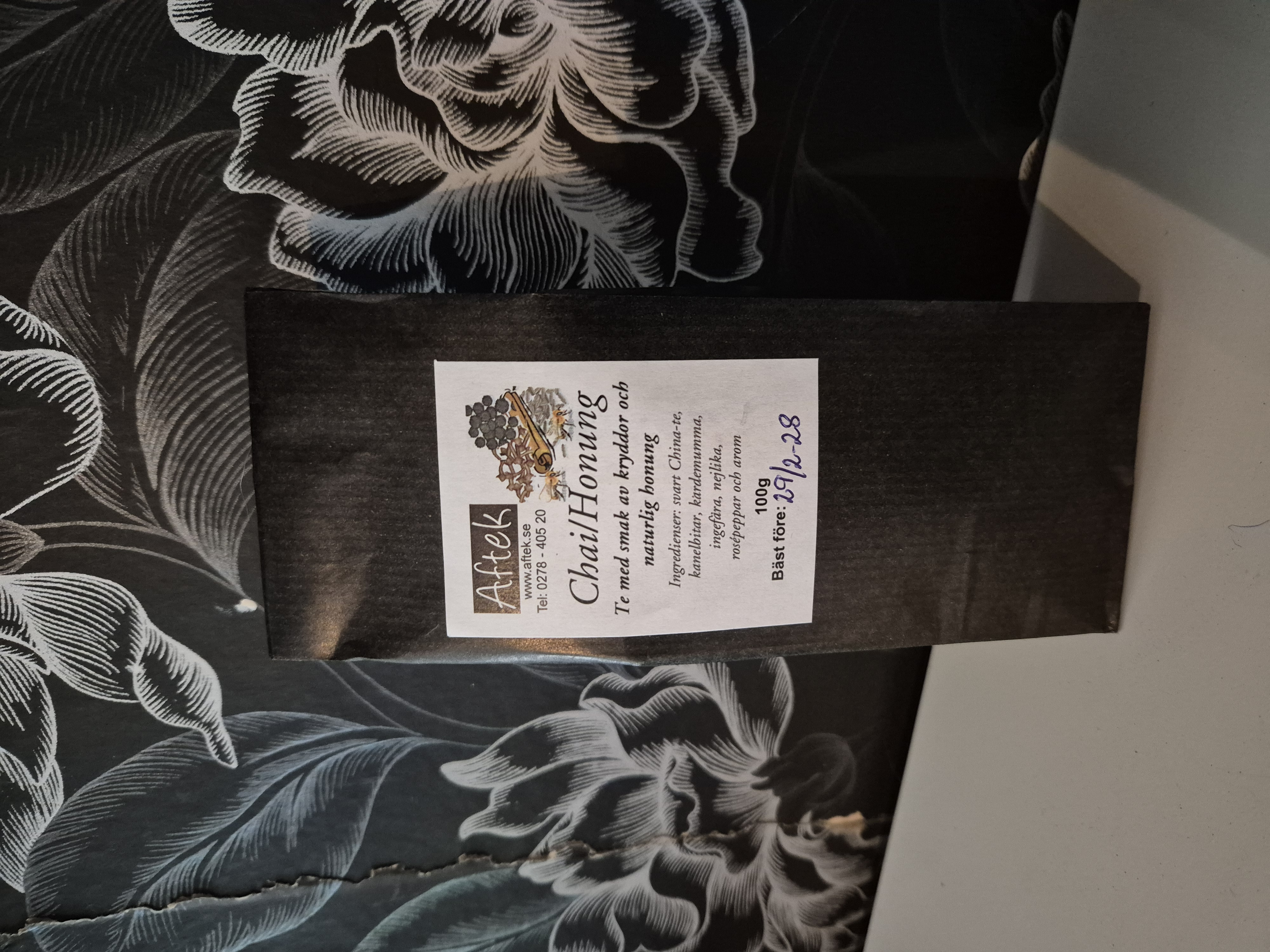 Förpackat Svart te, Chai/Honung, 100gr, Aftek